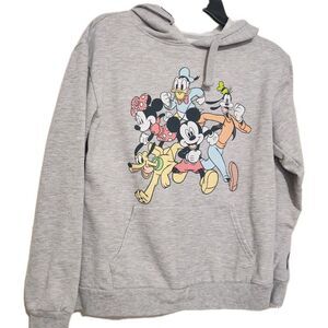 Disney Mickey Mouse Hoodie Sweater For Kids Size 7-9 Gray With Pockets.